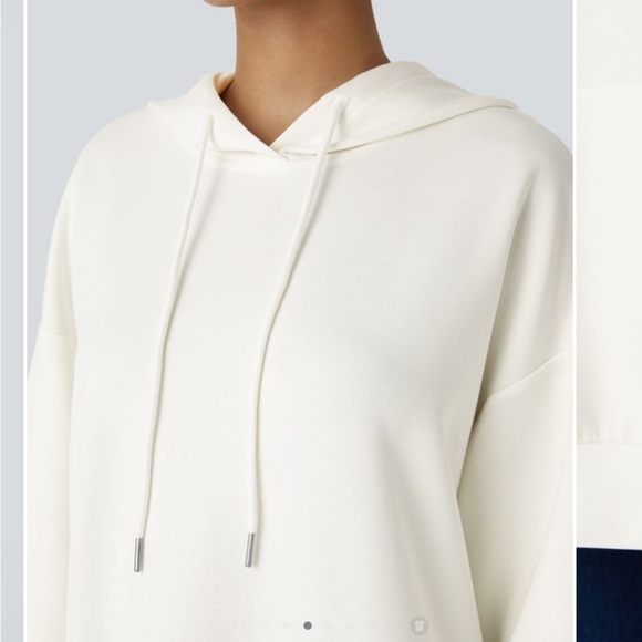 NWT Halara Hooded Drawstring  Crossover Split Sweatshirt - Picture 3 of 15